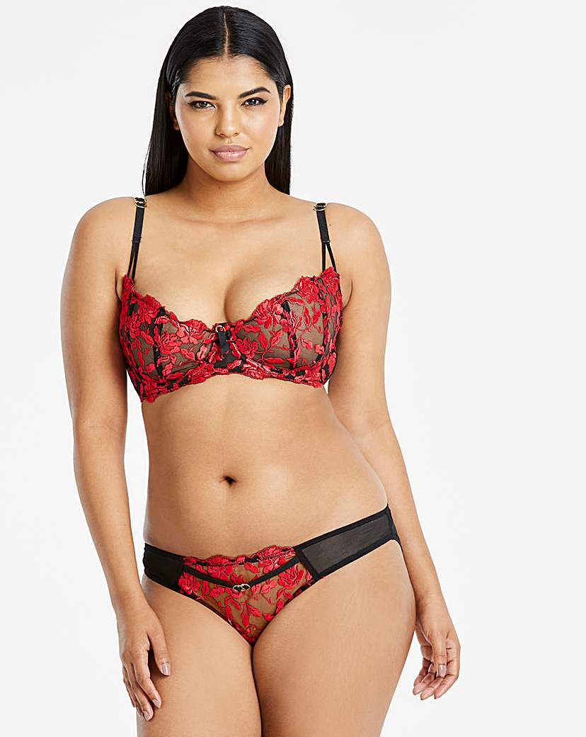 Image of Ann Summers Cecile Red/Black Balcony Bra