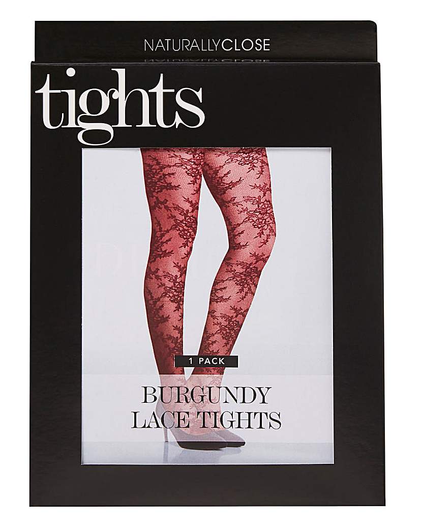 Image of Naturally Close Burgundy Lace Tights