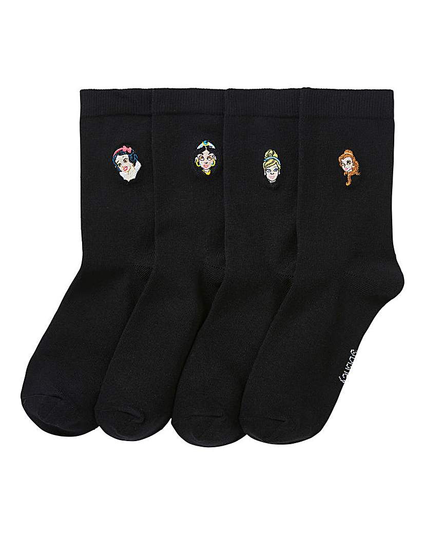 Image of 4 Pack Disney Princess Cotton Rich Socks