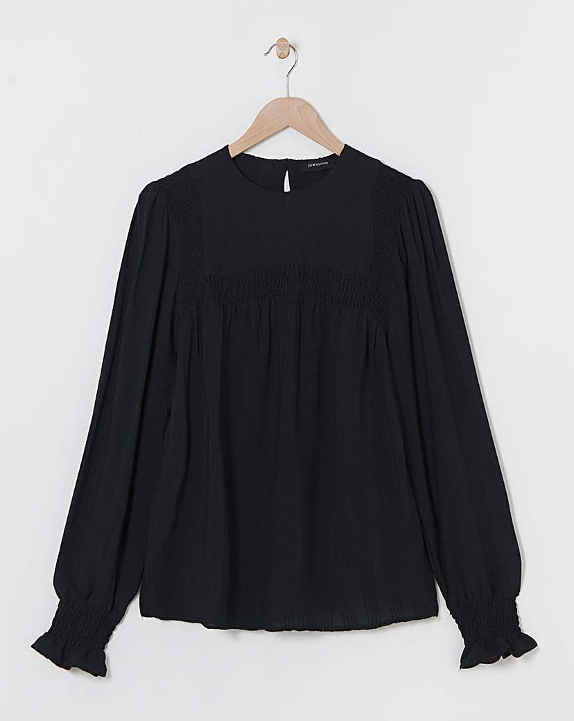 Volume Sleeve Textured Top