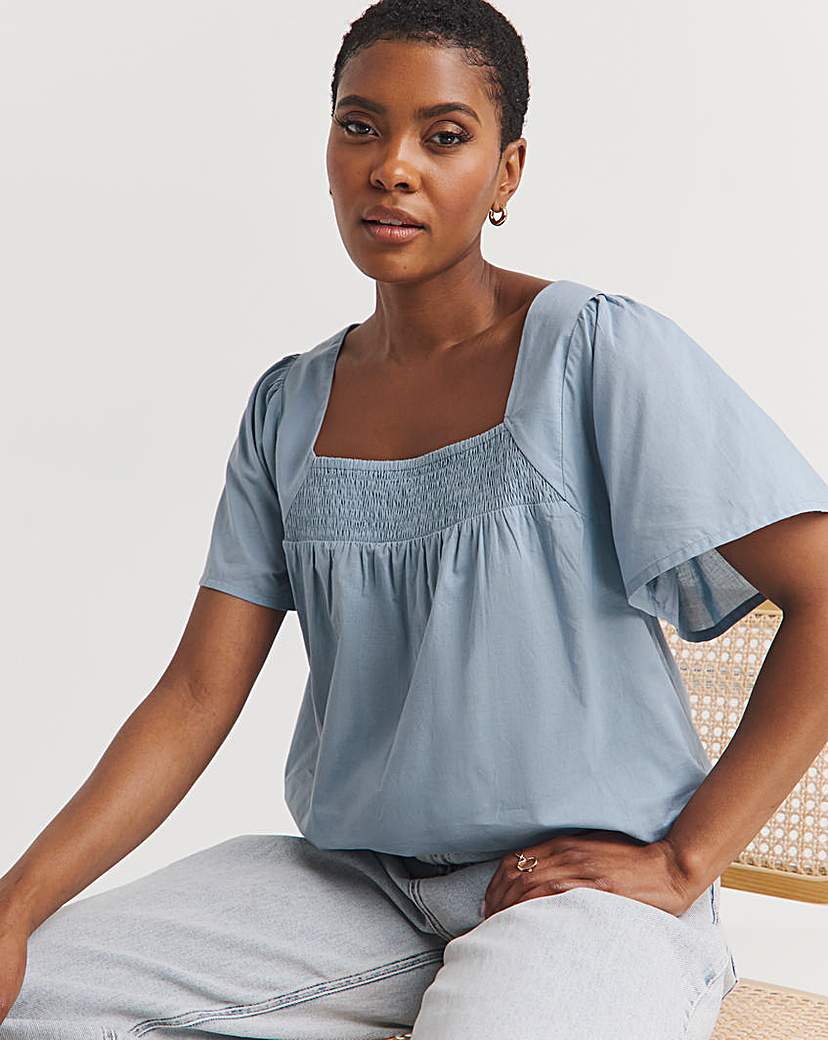 Cotton Square Neck Top