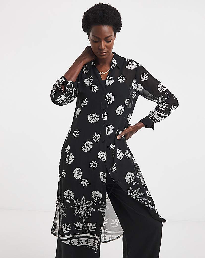 Longline Shirt With Side Splits
