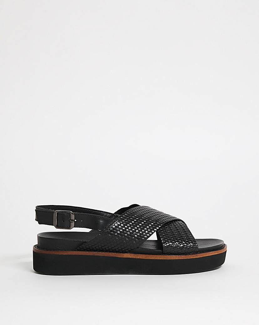 Leather Crossover Sandal E Fit