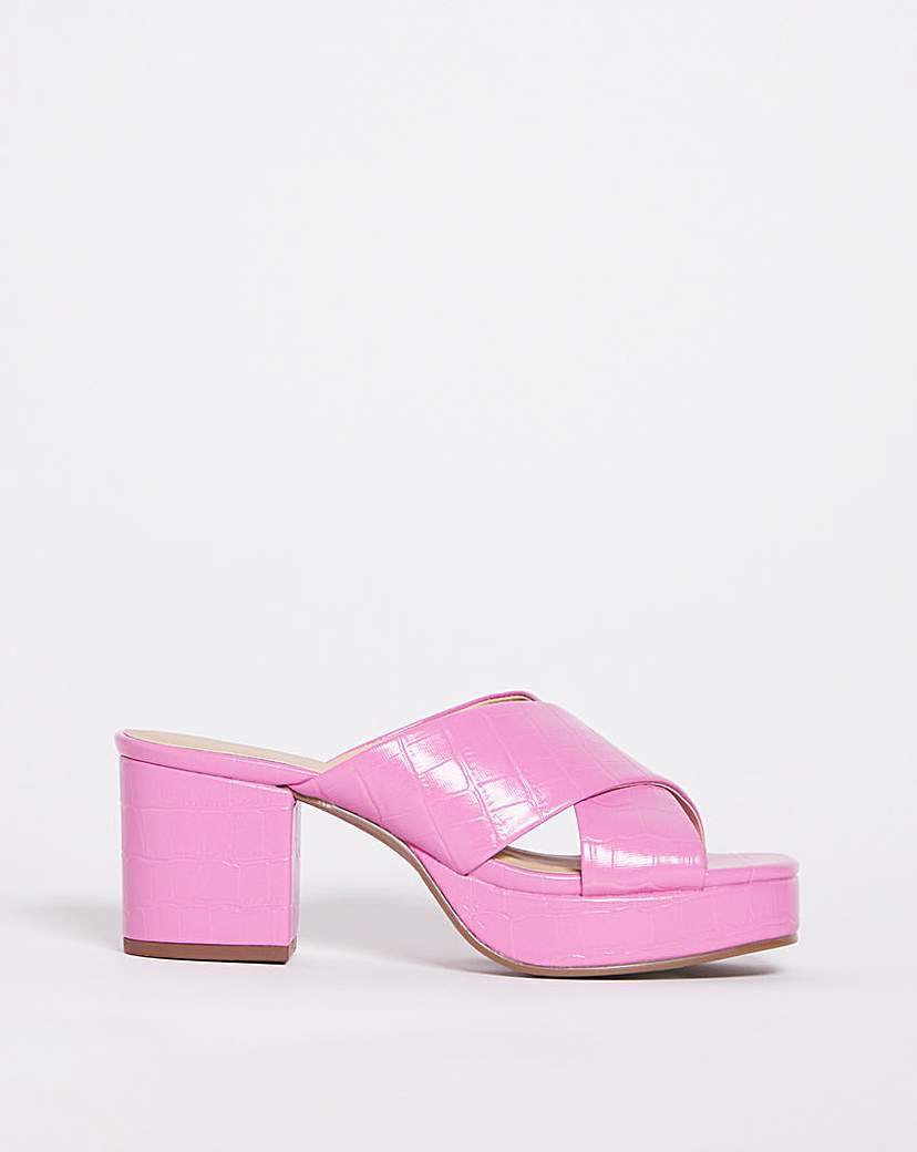 Pink Crossover Vamp Platform Mule E Fit