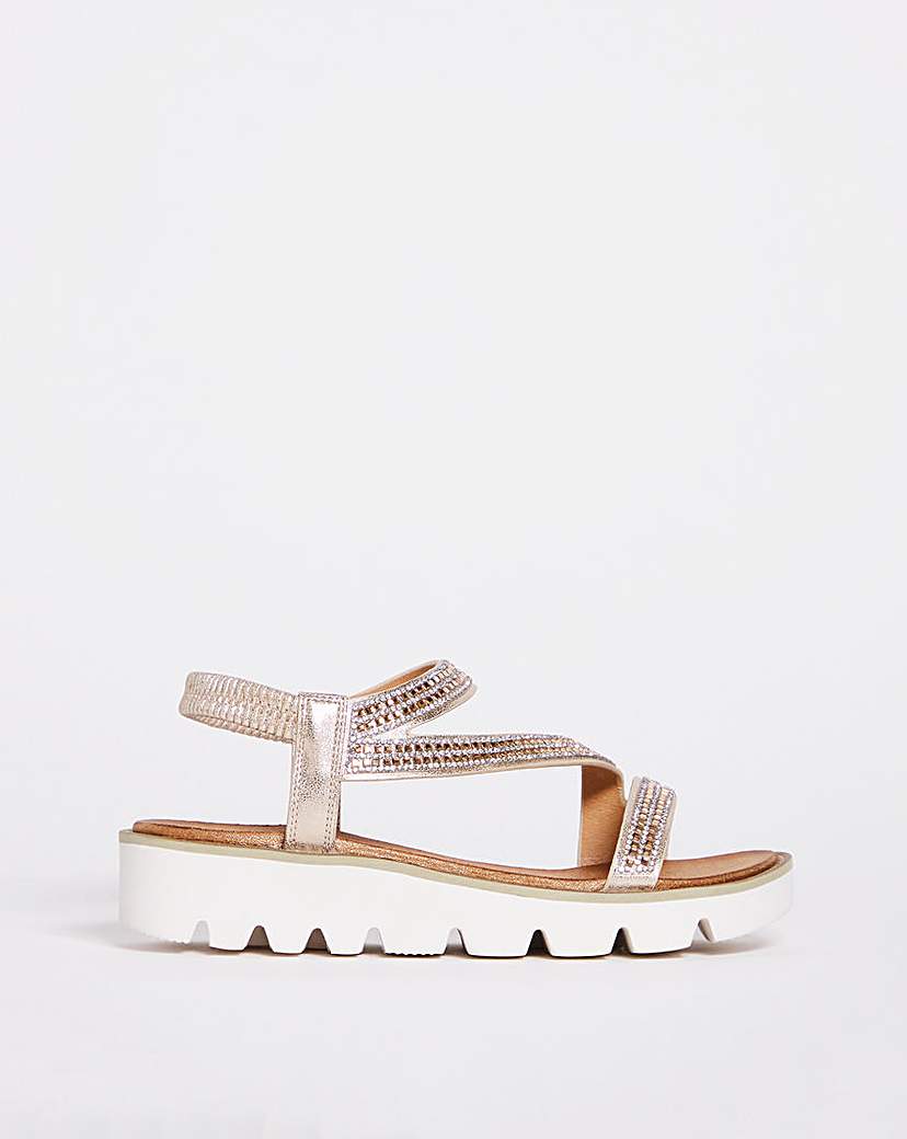 Glitzy Elasticated Back Sandal E Fit