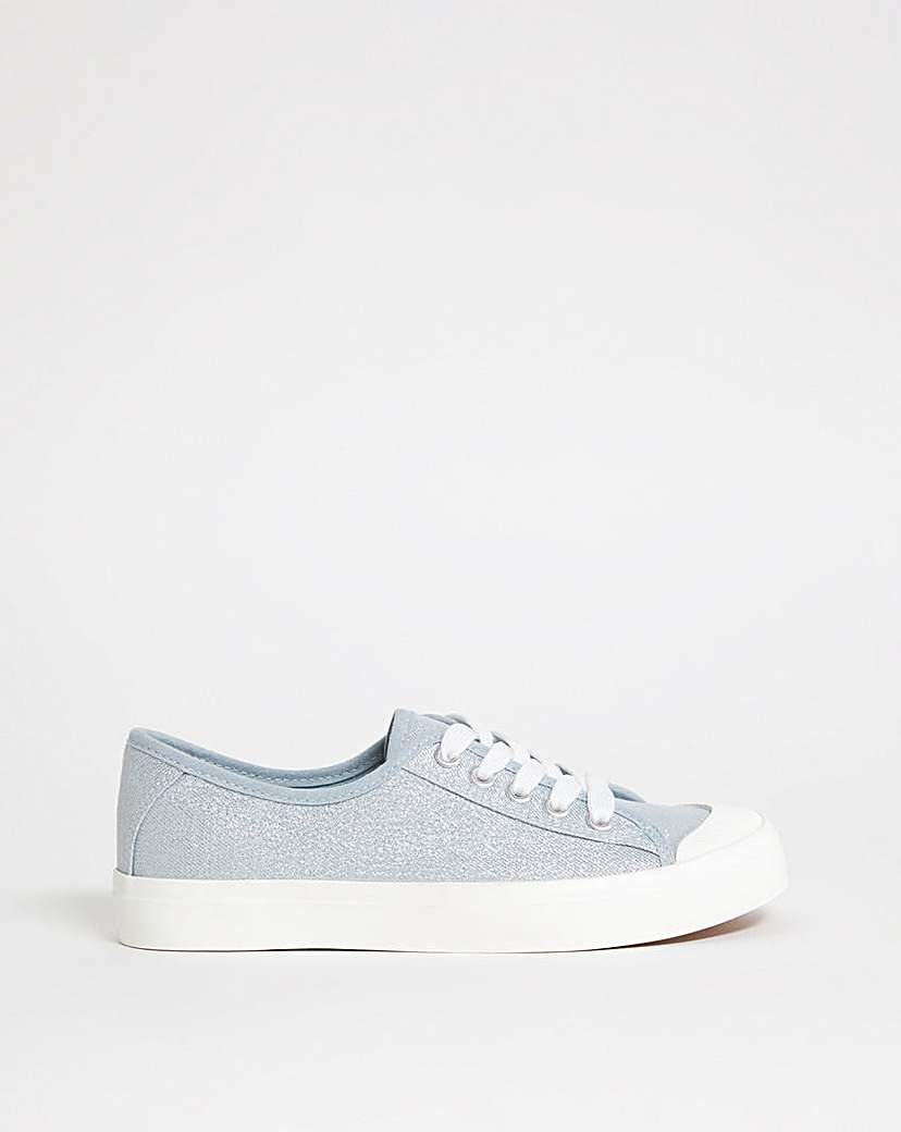 Canvas Lace Shoe E Fit - Silver