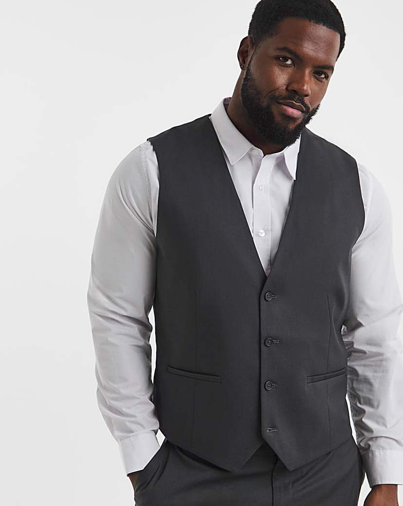 James Regular Fit Stretch Waistcoat Charcoal Jacamo …