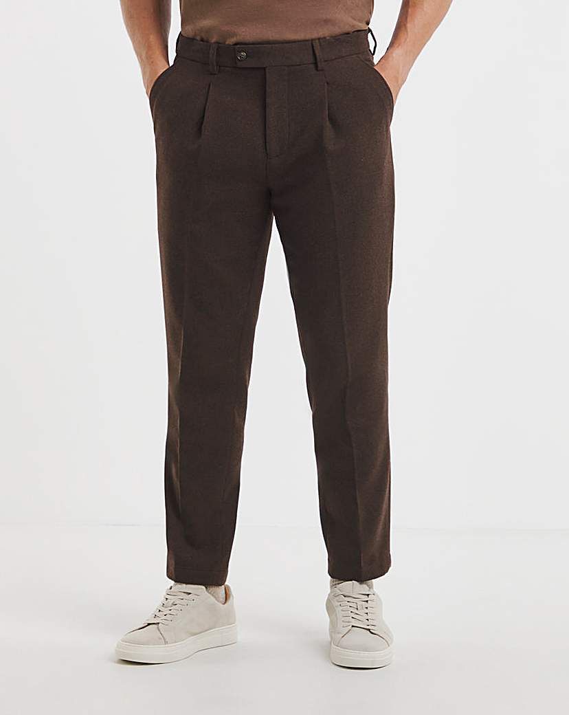 New In - Tweed Pleat Front Tapered Trouser