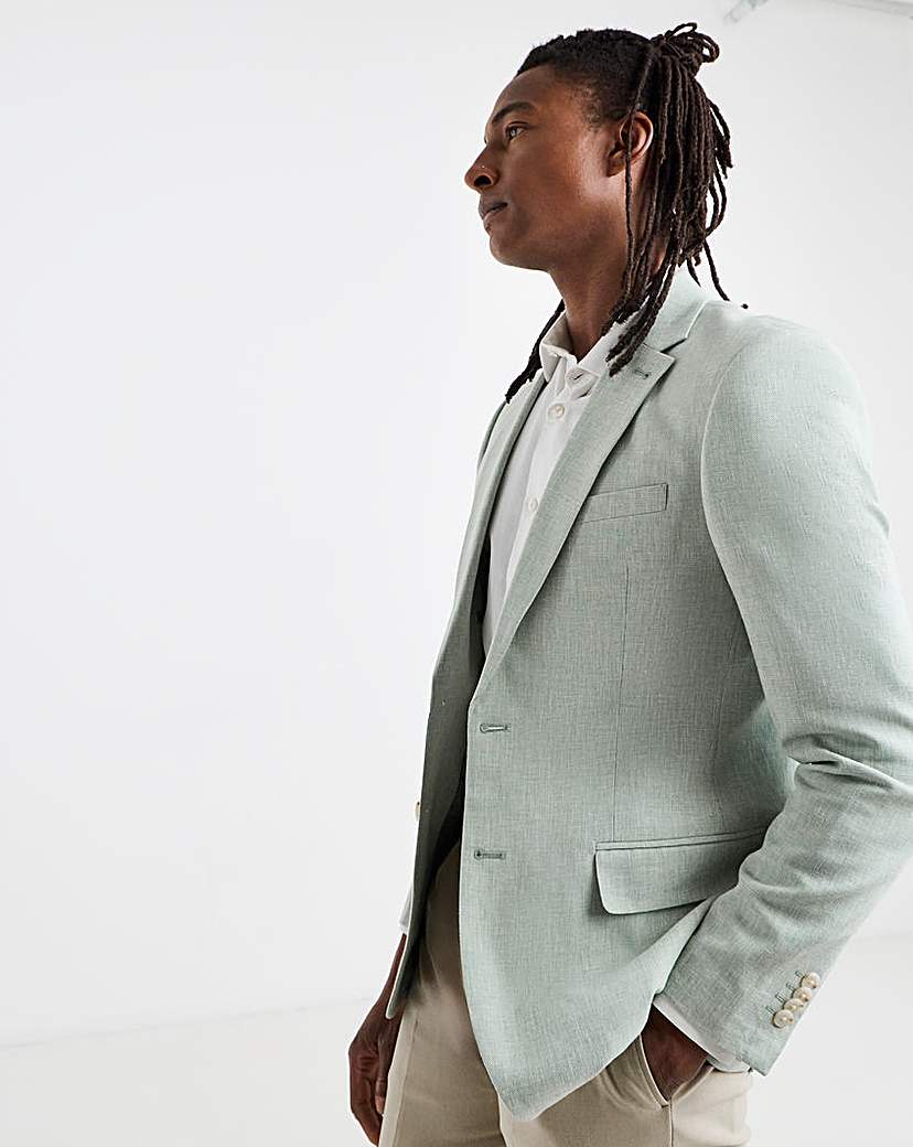 Light Green Linen Blend Blazer