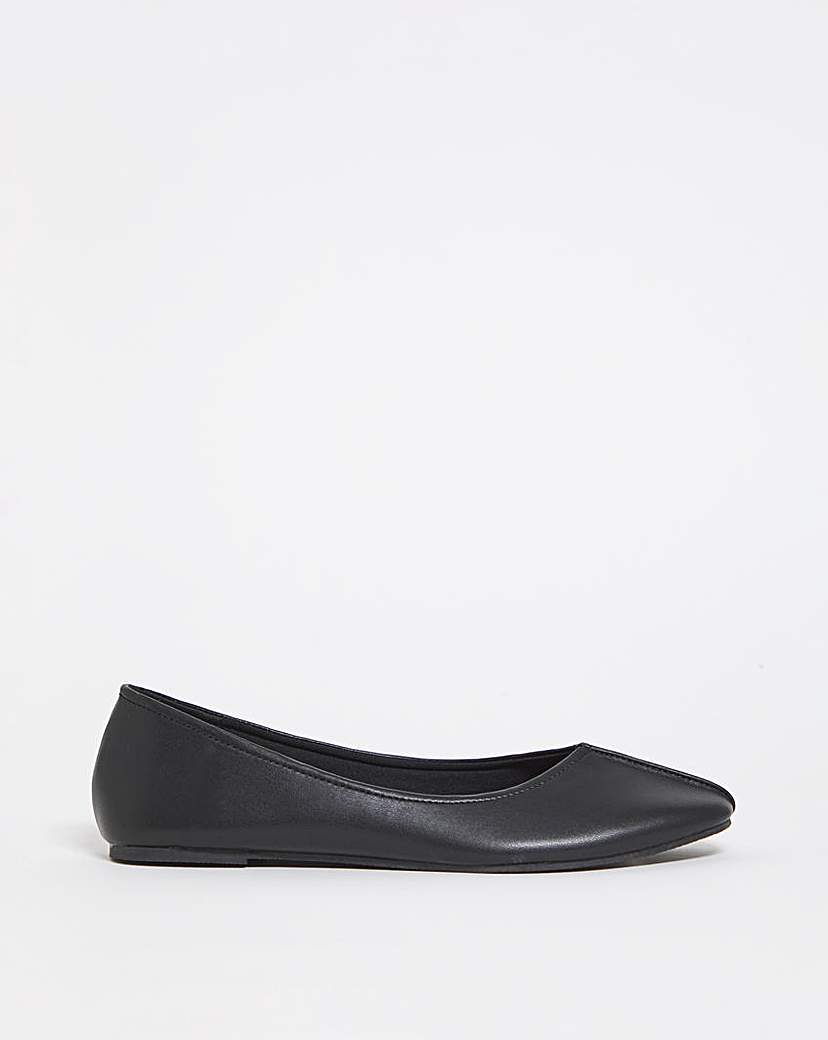 Soft Square Toe Ballerinas Wide Fit