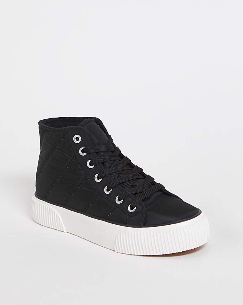 Quilted Hi Top Trainers Wide Fit