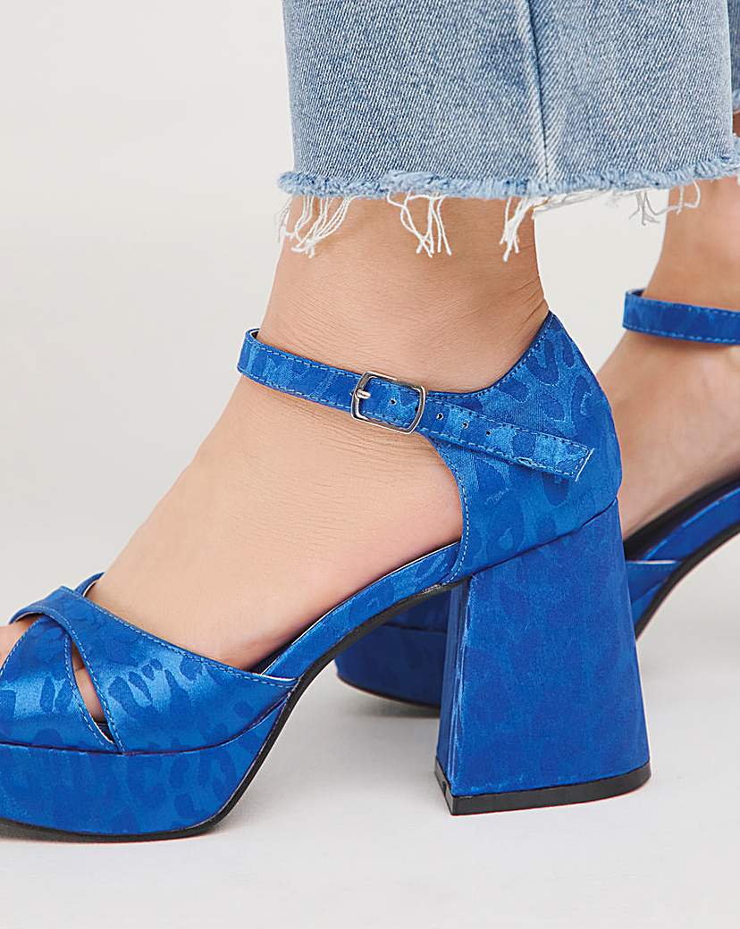Cross Platform Heeled Sandals Ex Wide
