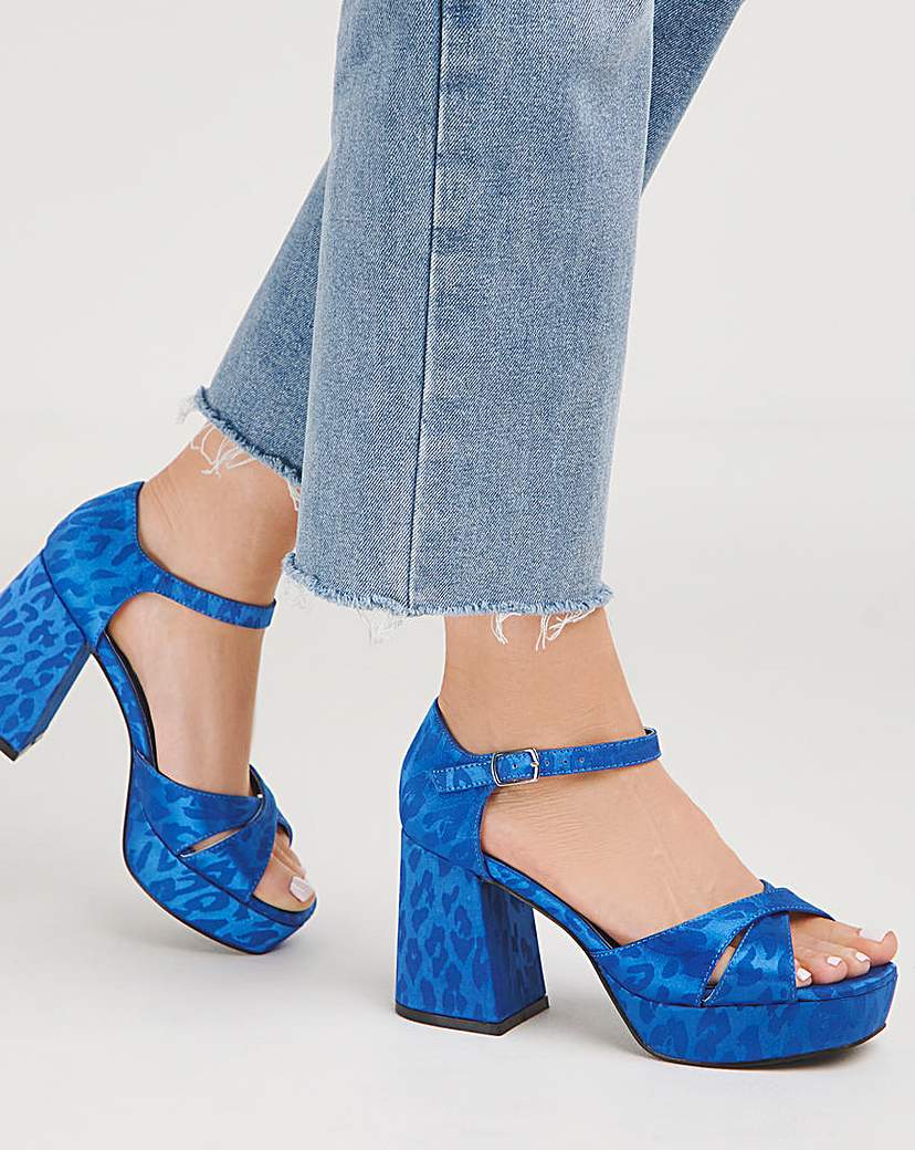 Cross Platform Heeled Sandals Ex Wide