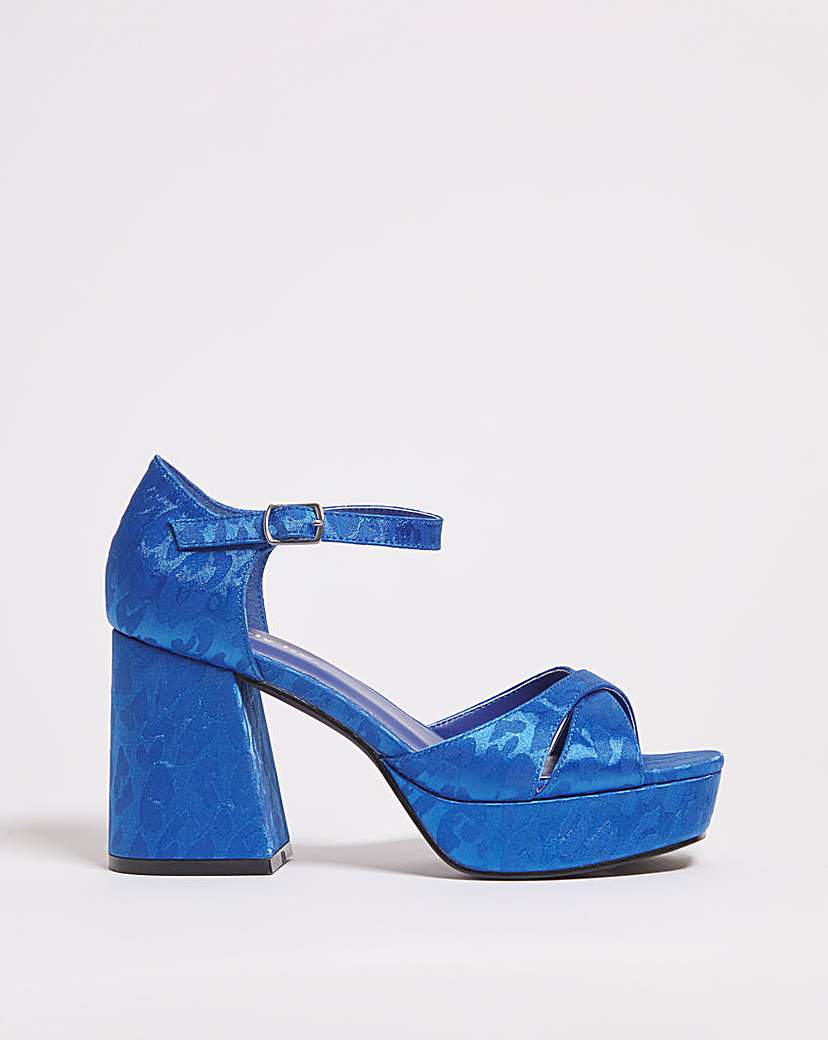 Cross Platform Heeled Sandals Ex Wide