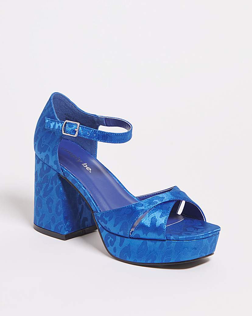 Cross Platform Heeled Sandals Ex Wide