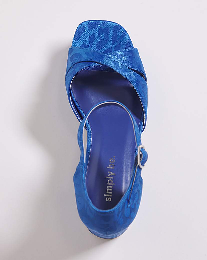 Cross Platform Heeled Sandals Ex Wide