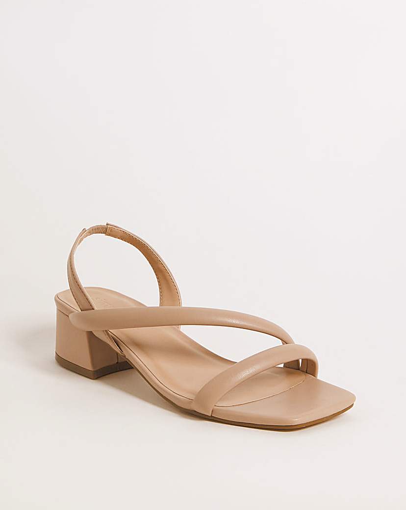 Asymmetric Low Heeled Sandals Ex Wide