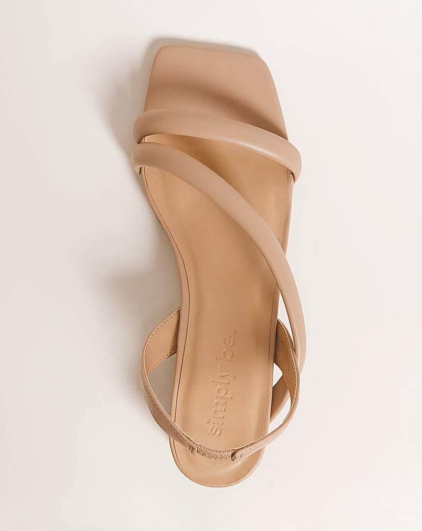 Asymmetric Low Heeled Sandals Ex Wide