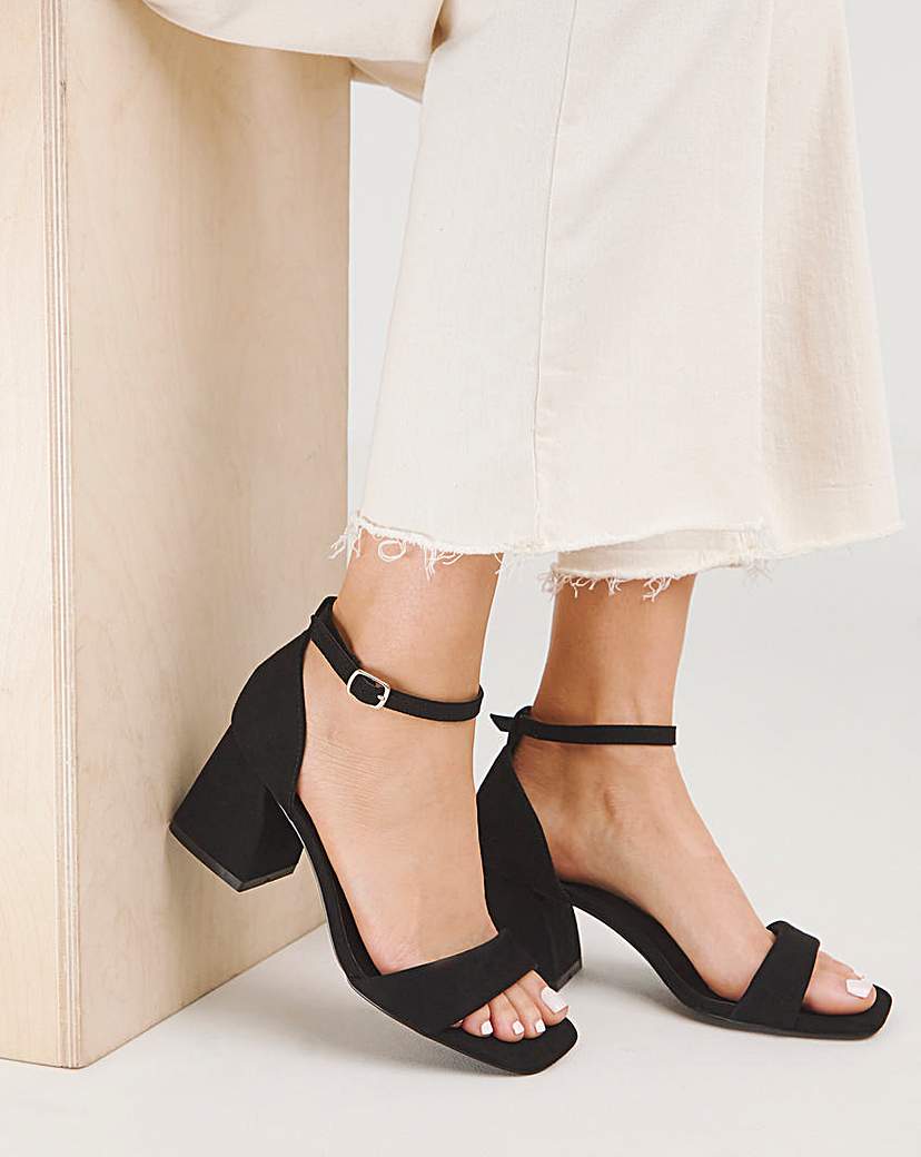 Barely There Heeled Sandals Wide