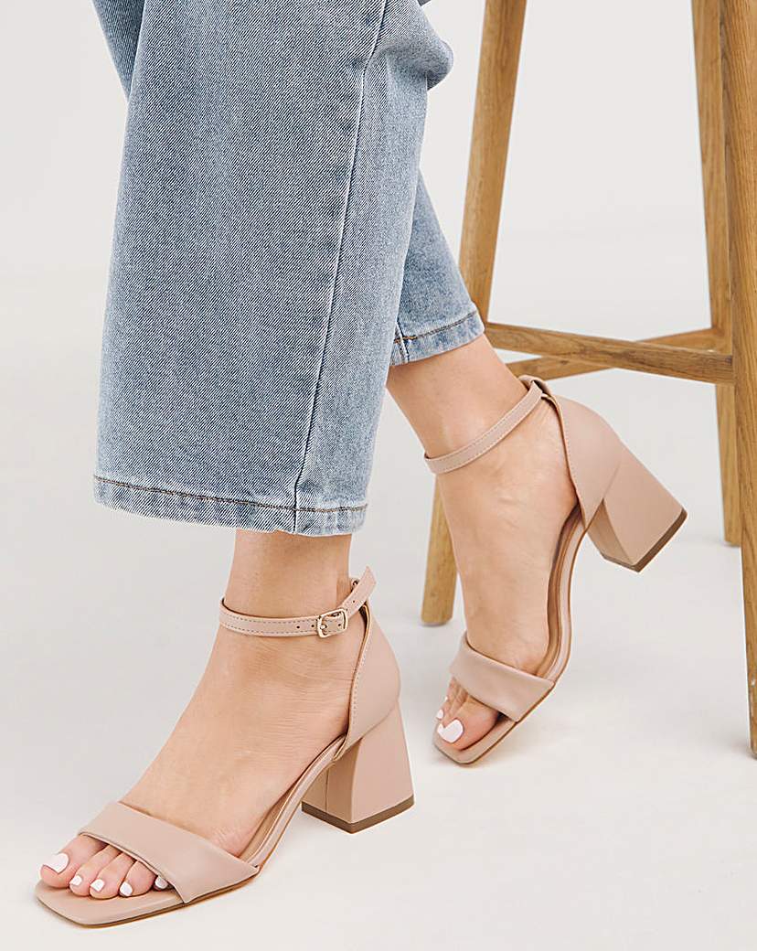 Barely There Heeled Sandals Wide