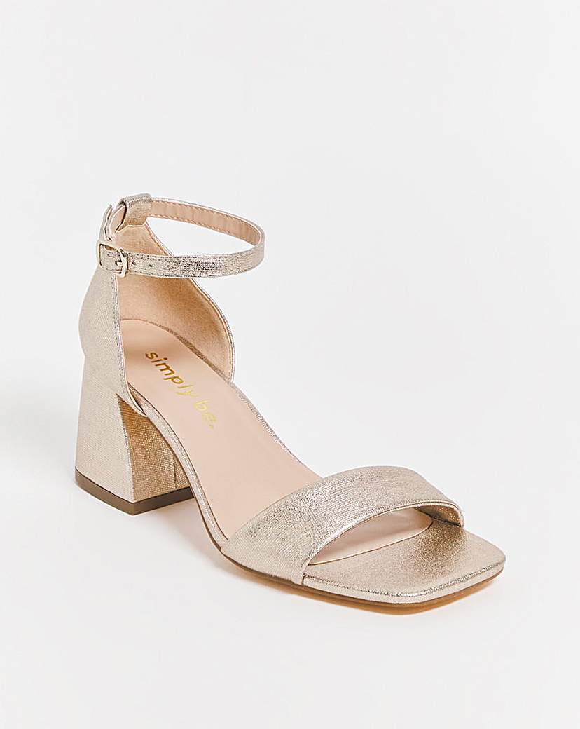 Barely There Heeled Sandals Wide