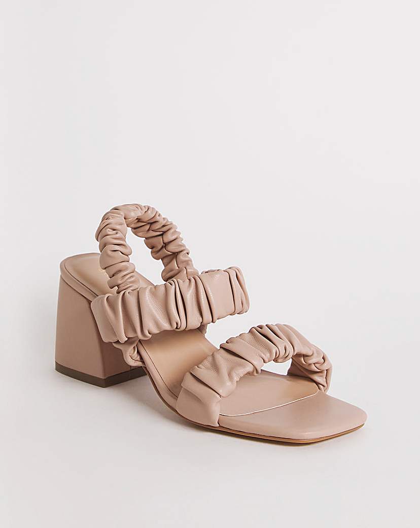 Ruched Heeled Sandals Wide