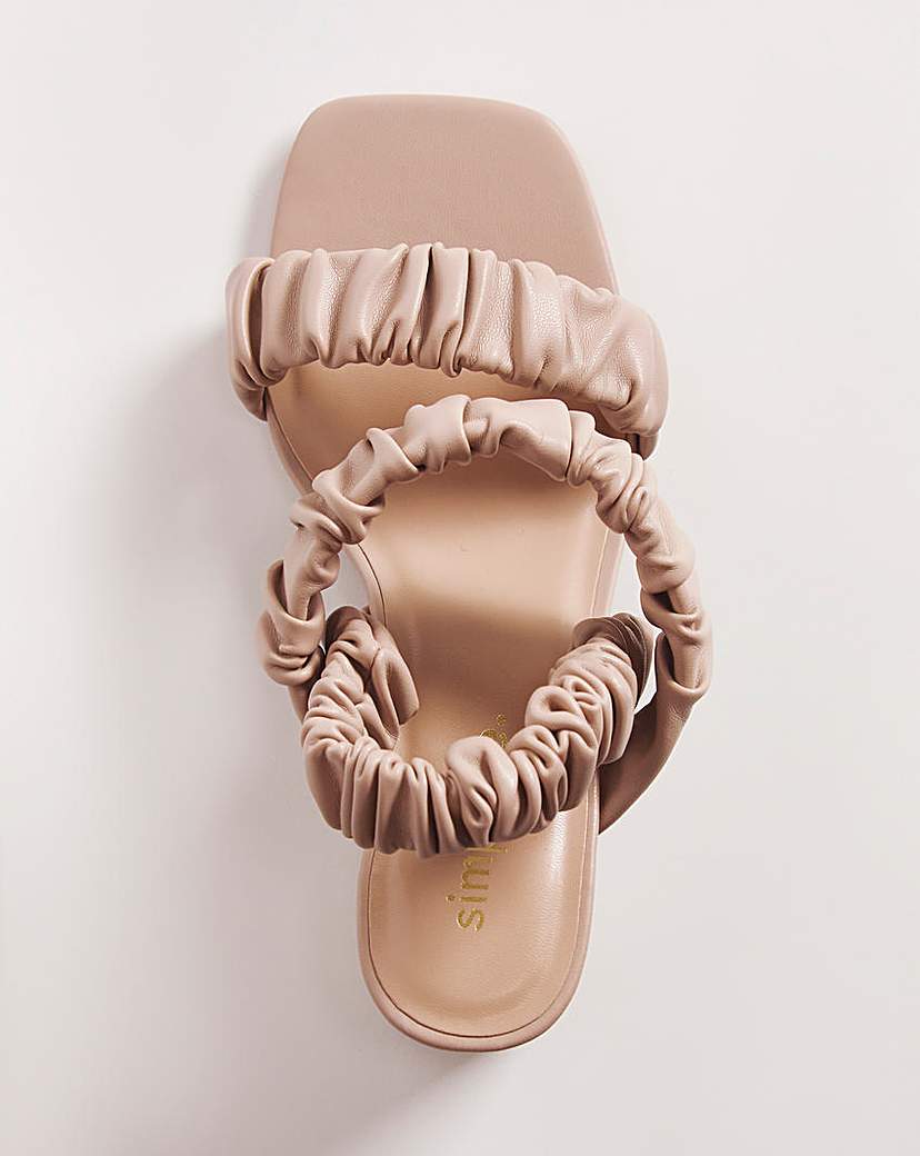 Ruched Heeled Sandals Wide