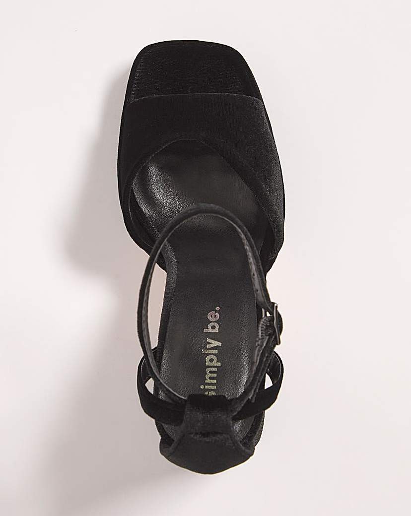Platform Flare Heeled Sandals Ex Wide