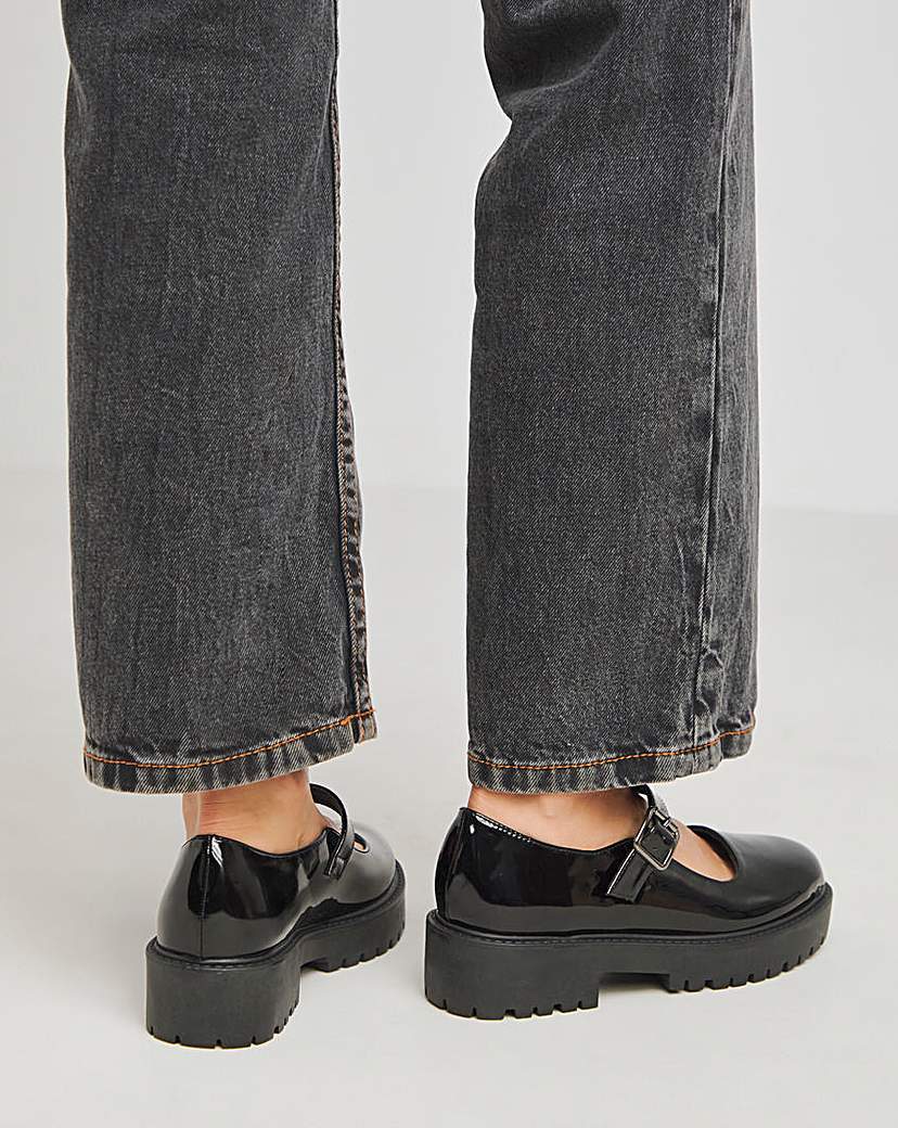 Mary Jane Flat Shoes Ex Wide Fit