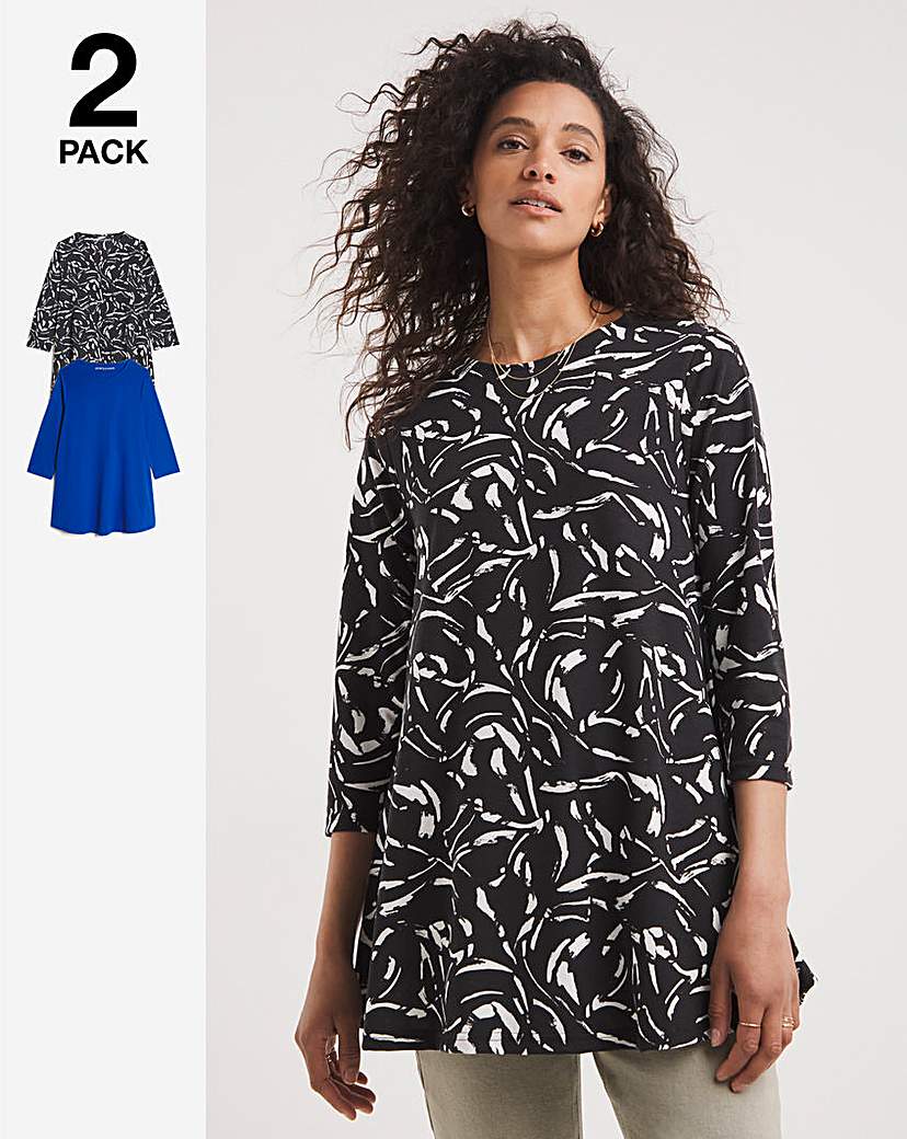 2 Pack 3/4 Sleeve Swing Tunics