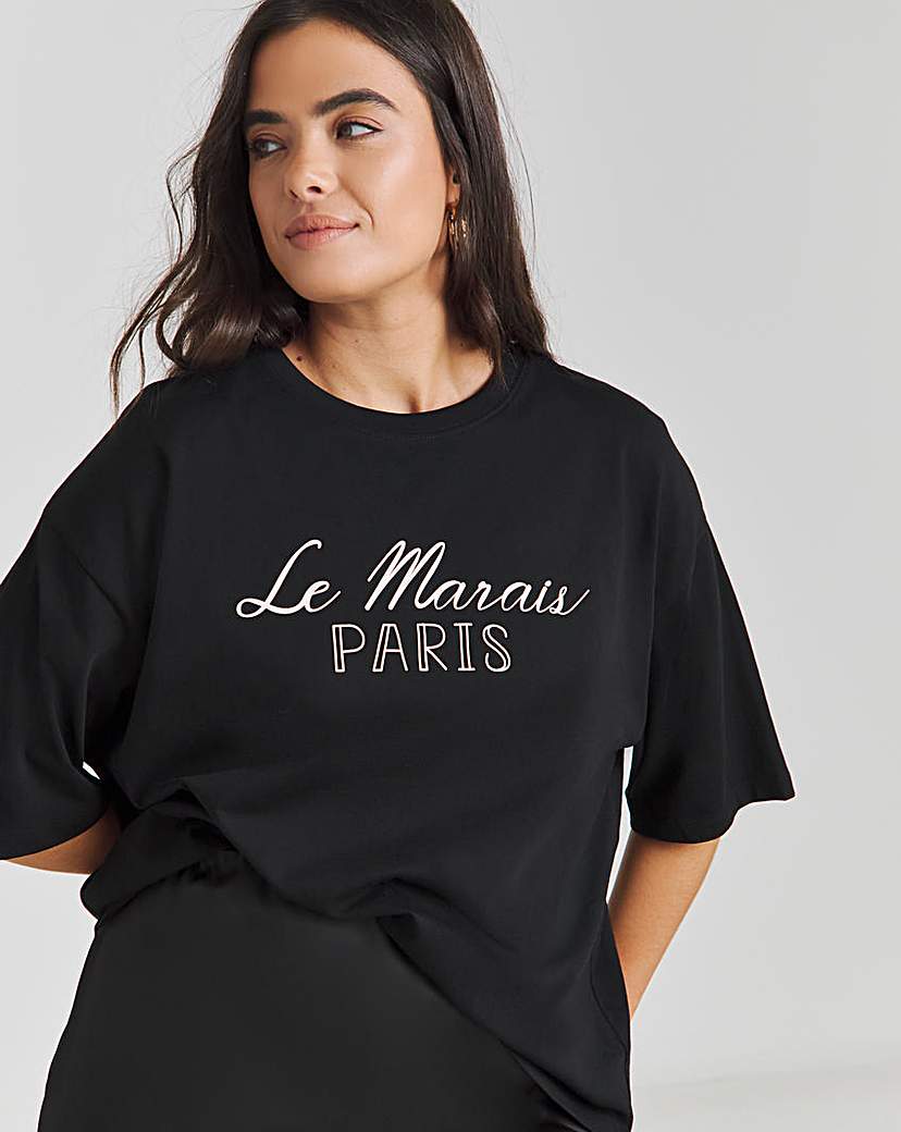 Oversized Paris Graphic T-Shirt