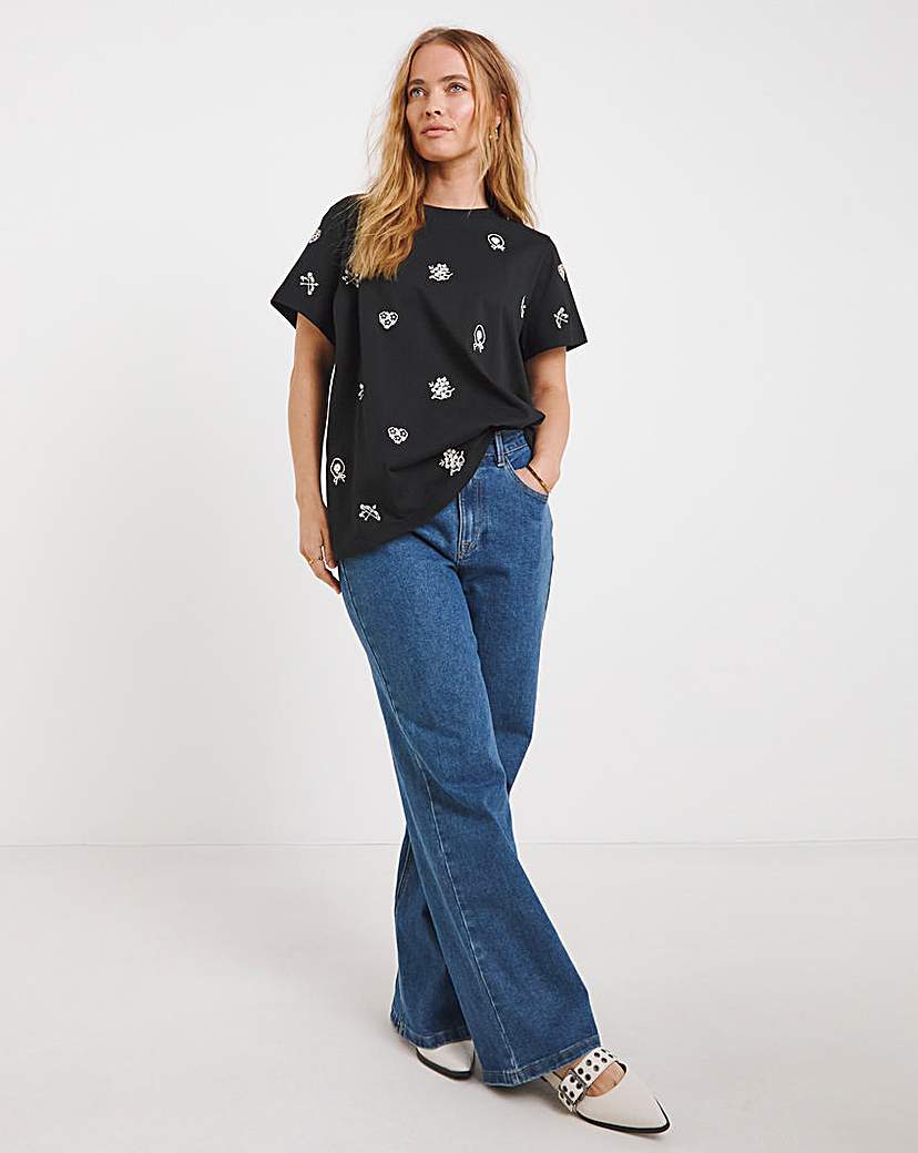 Ditsy Embroidered T-Shirt