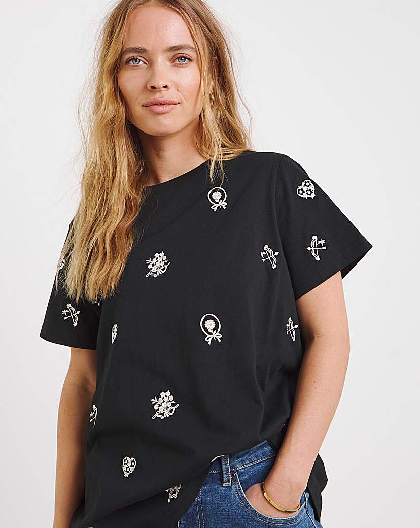 Ditsy Embroidered T-Shirt