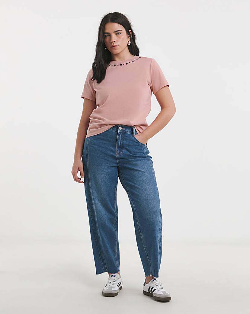 Embellished Neckline T-Shirt
