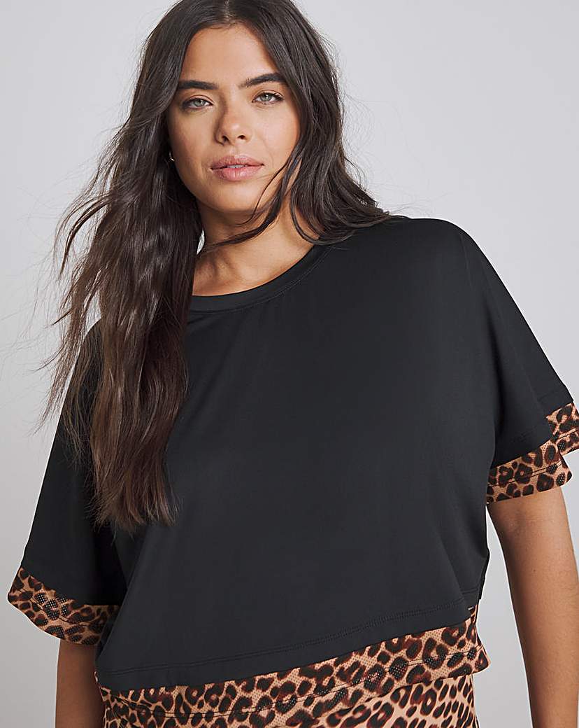Simply Be Leopard Print Active T-Shirt