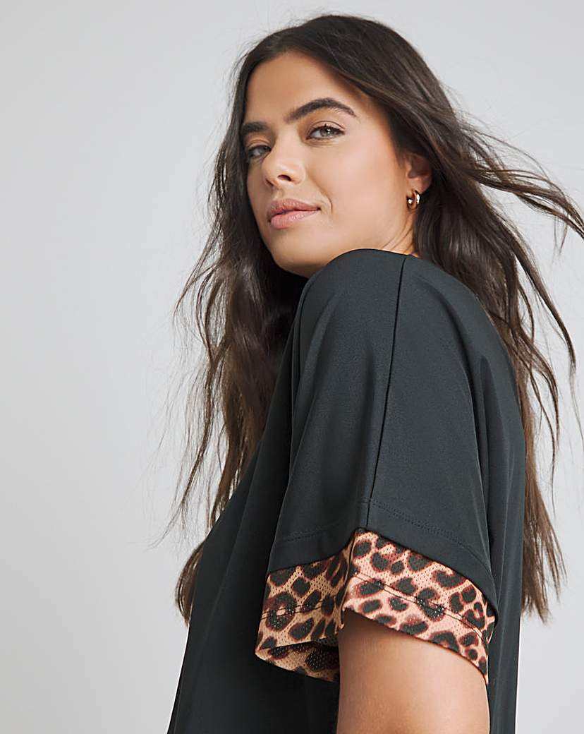 Simply Be Leopard Print Active T-Shirt