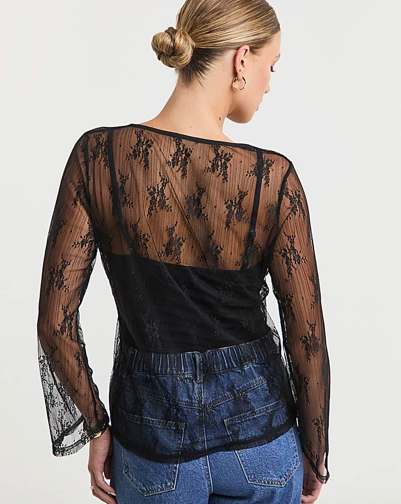 Lace Tie Front Cardi