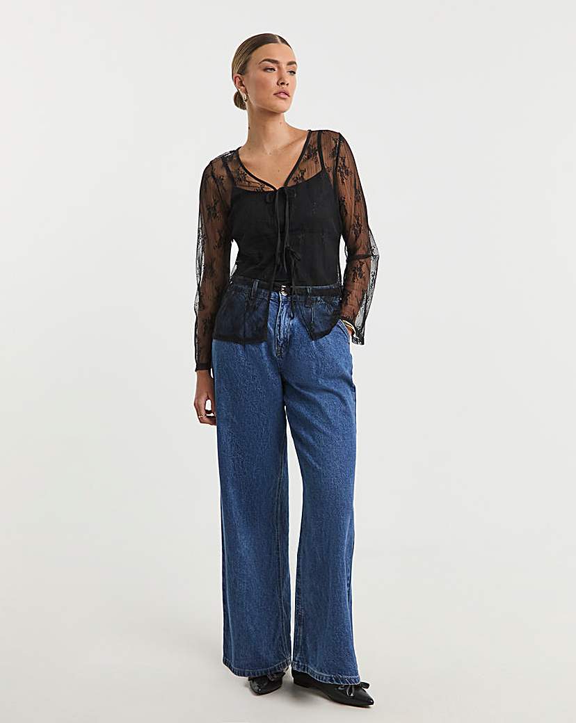 Lace Tie Front Cardi