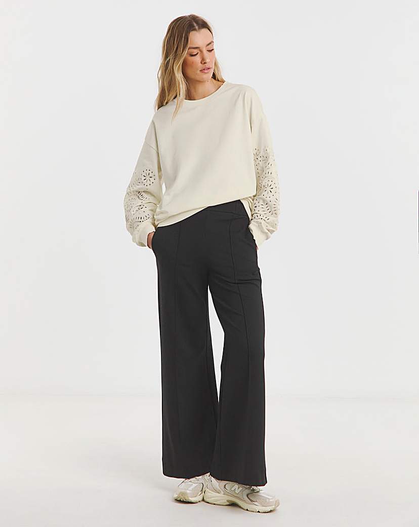 Cut Work Sleeve Sweatshirt