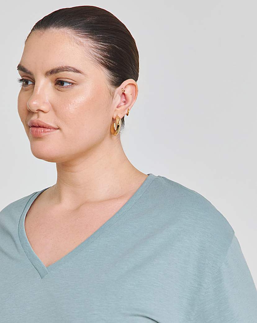 Slub V Neck T-Shirt