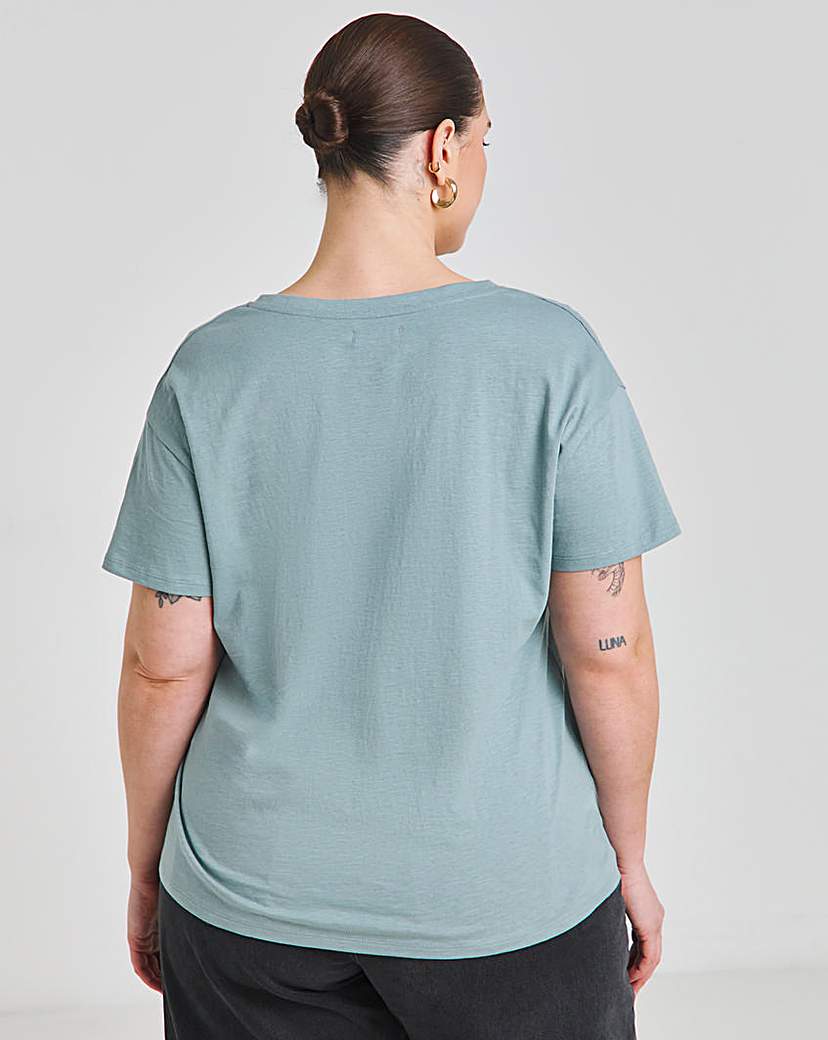 Slub V Neck T-Shirt