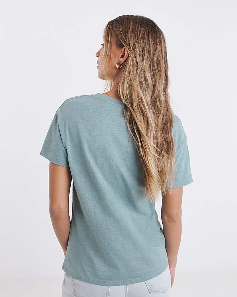 Slub V Neck T-Shirt