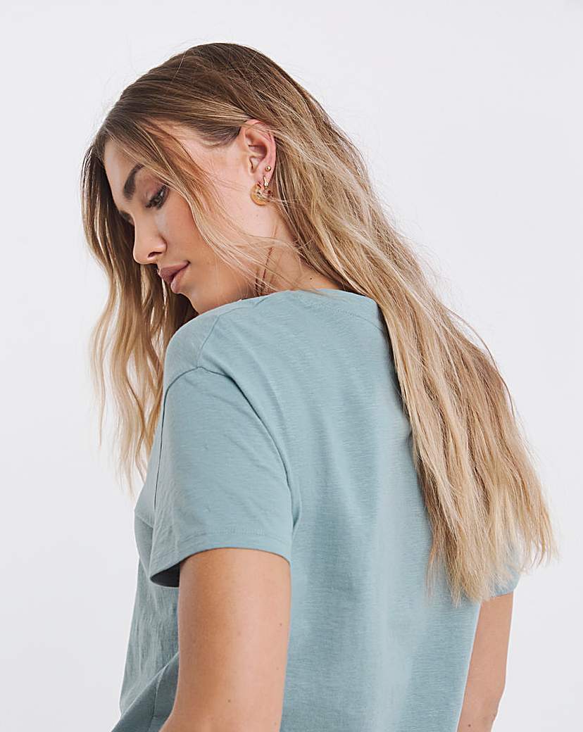 Slub V Neck T-Shirt