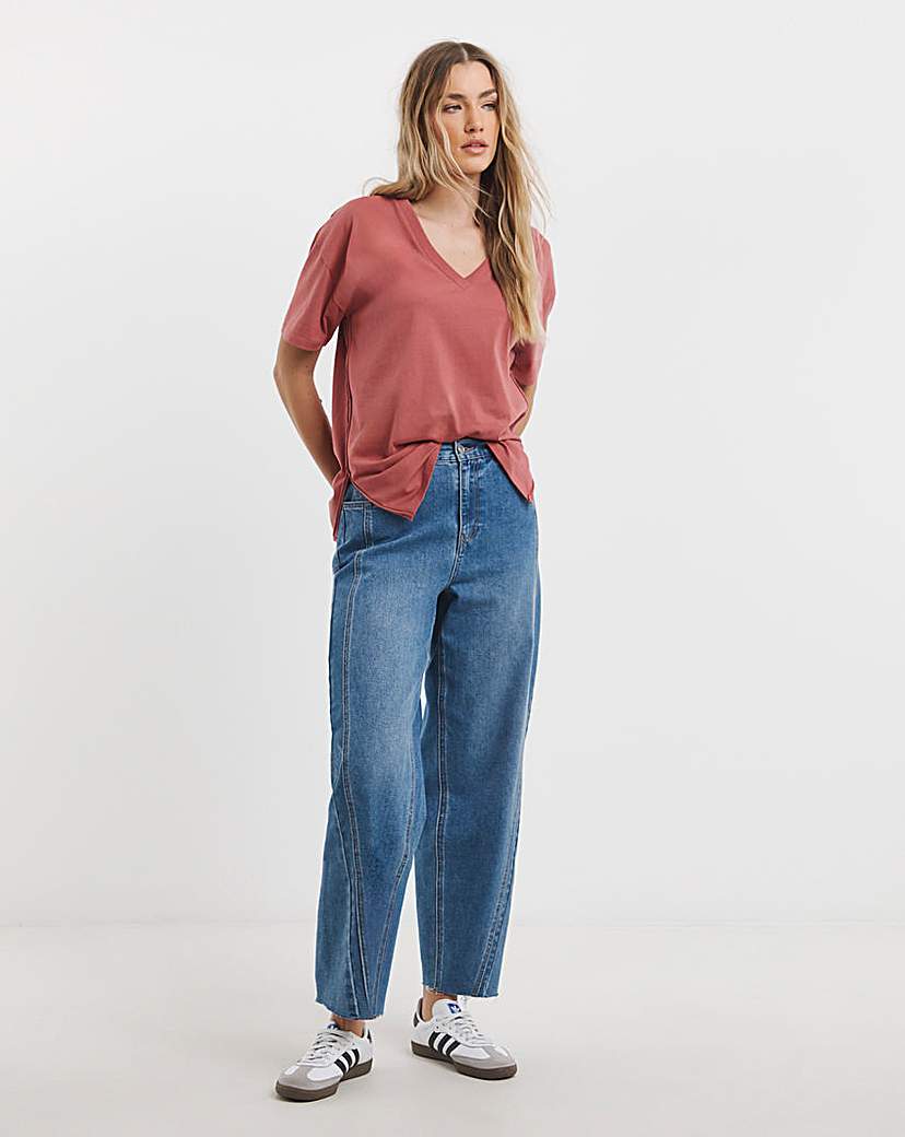 Oversized Slouchy V Neck T-Shirt