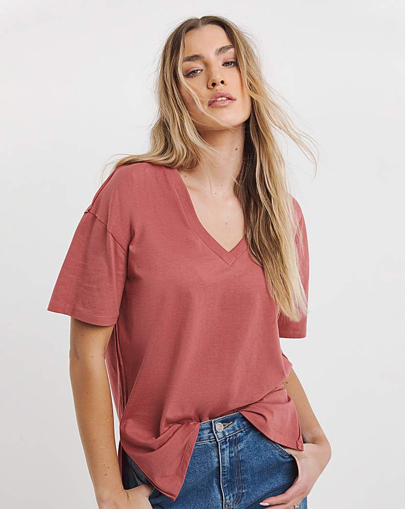 Oversized Slouchy V Neck T-Shirt