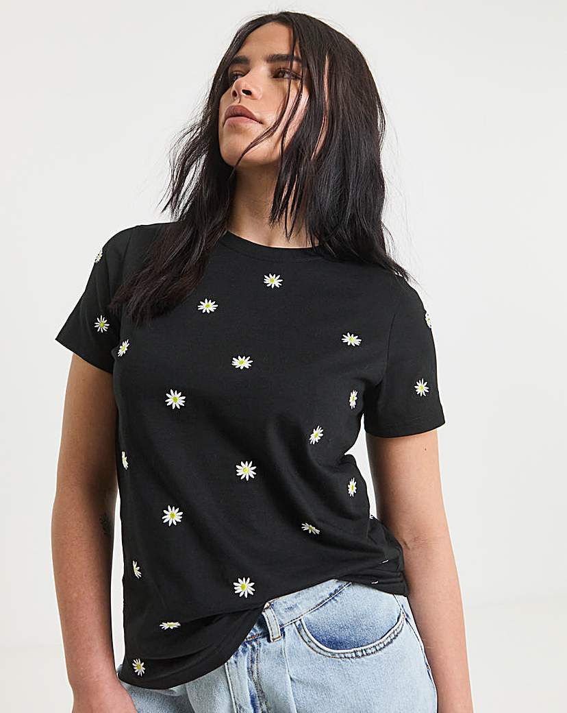 Ditsy Embroidered T-Shirt