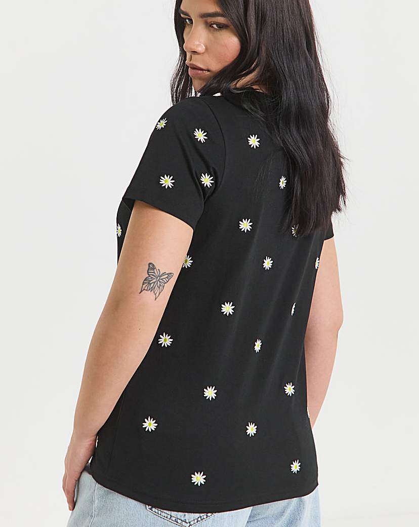 Ditsy Embroidered T-Shirt