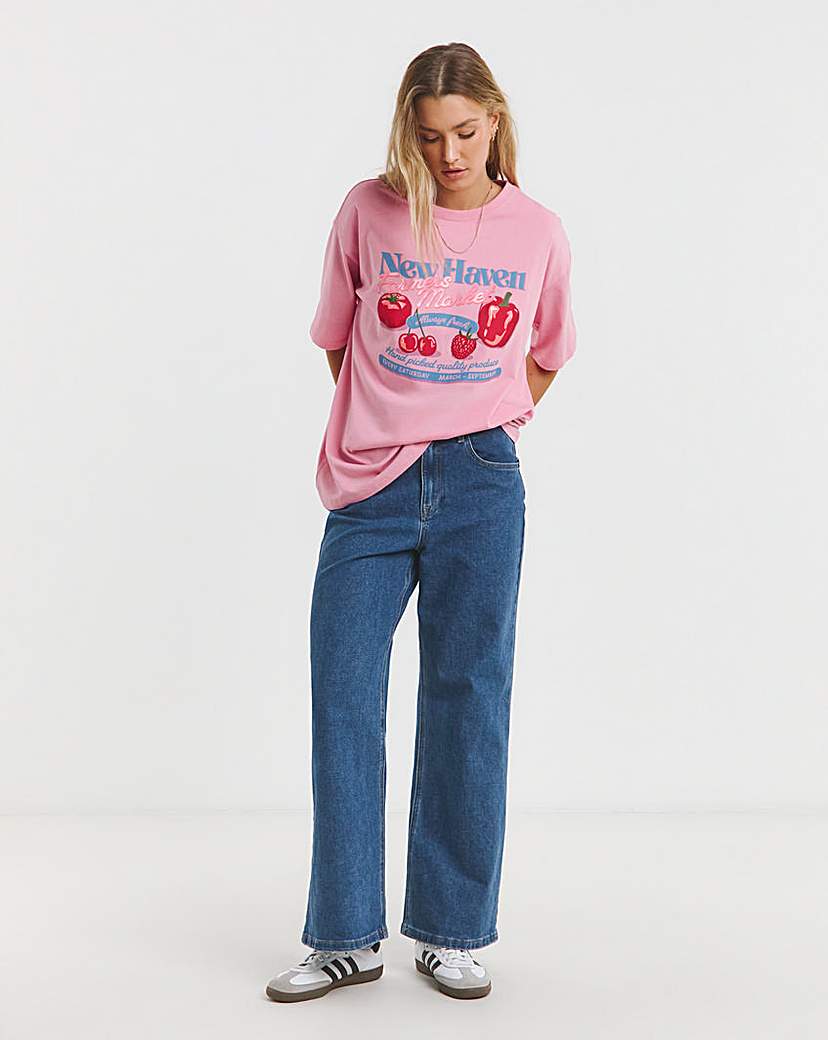 Oversized Farmers Market Graphic T-Shirt