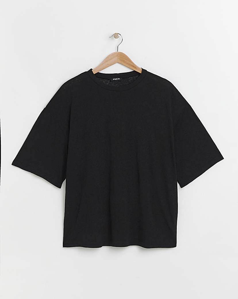 Slub Texture Jersey Slouchy T-Shirt