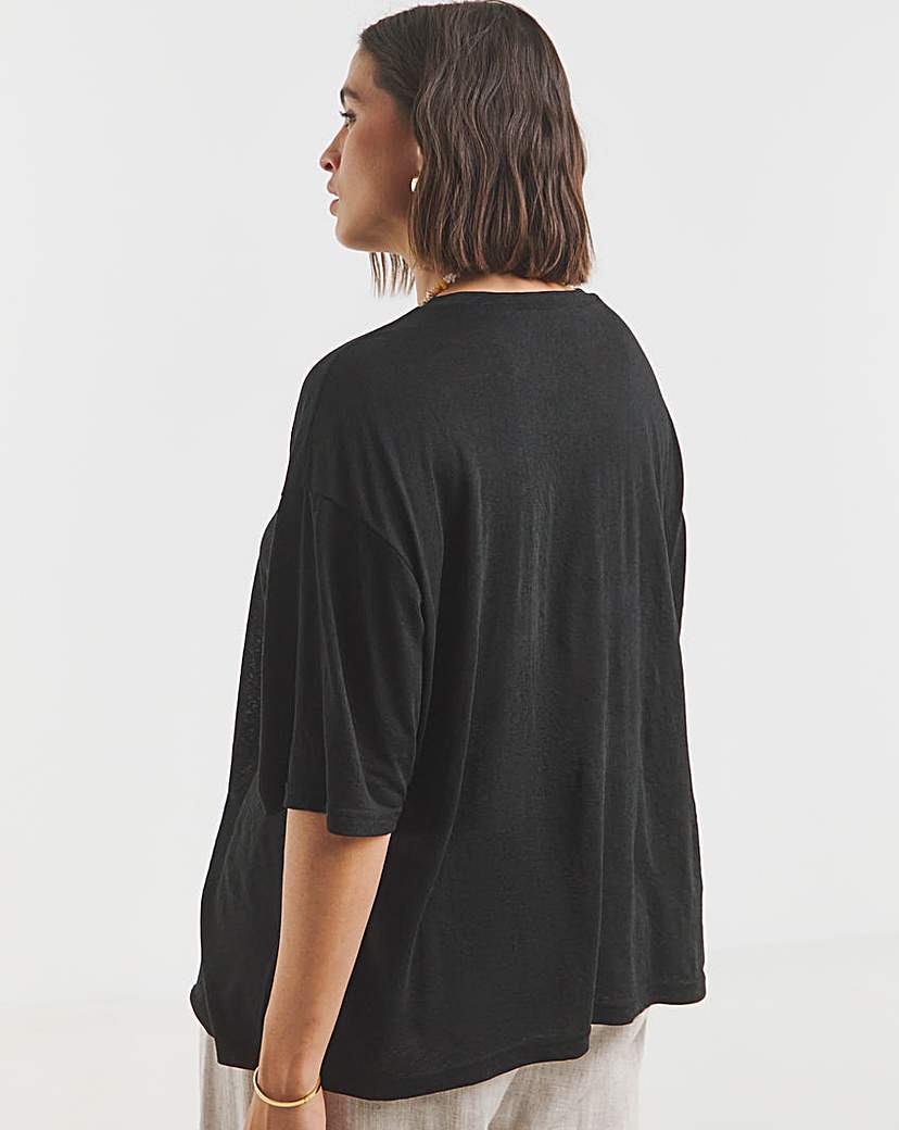 Slub Texture Jersey Slouchy T-Shirt